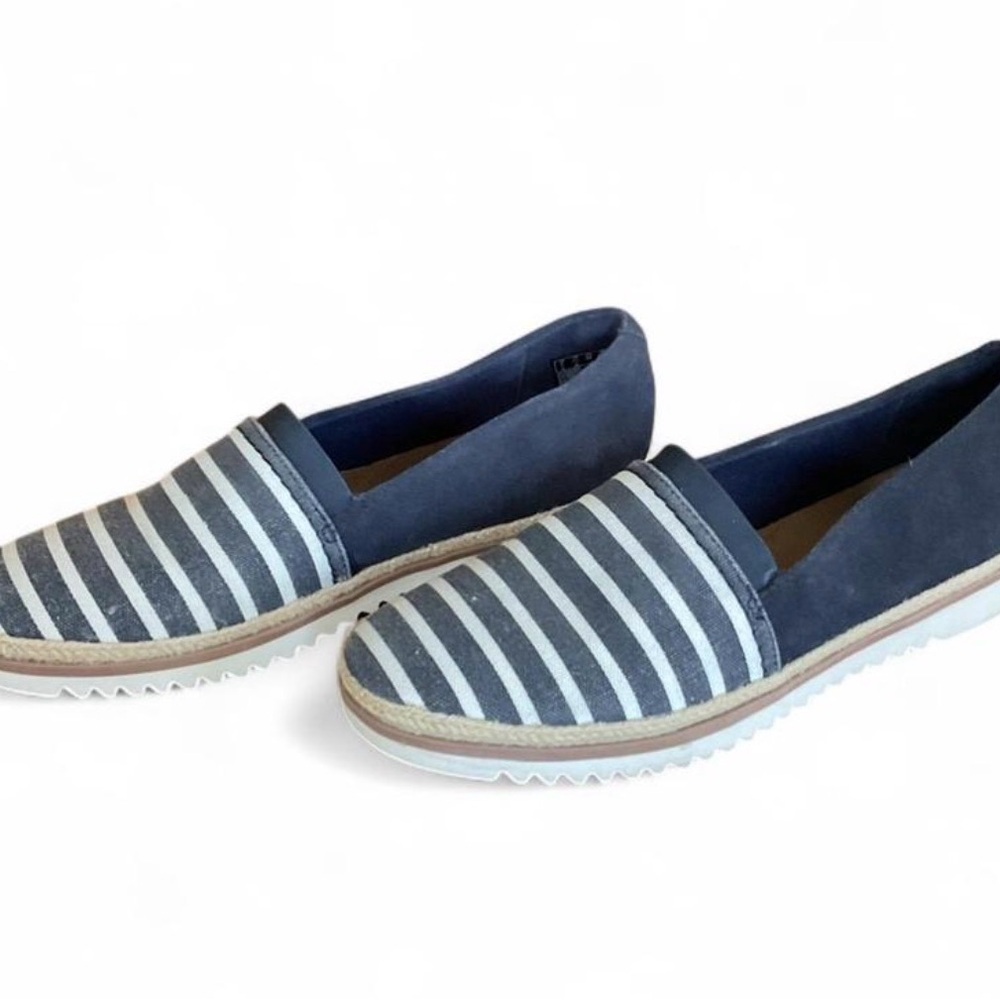 Clark’s Navy Striped Women's Slip-On Shoes